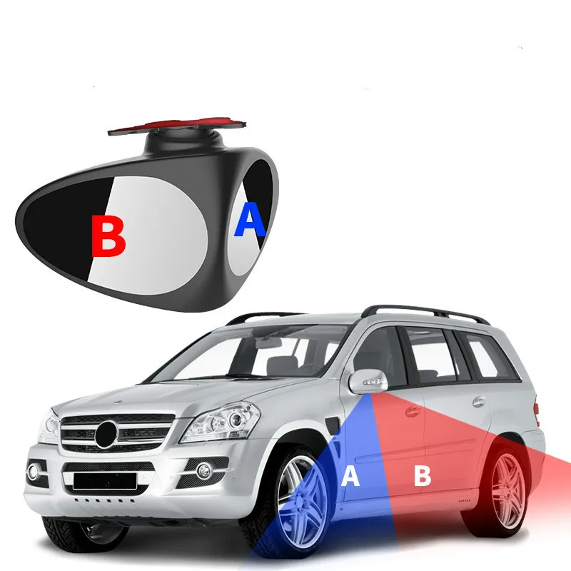Convex Mirror 360 Rotatable 2 Side Car Blind Spot Convex Mirror Automibile Exterior Rear View Parking Mirror Safety Accessories