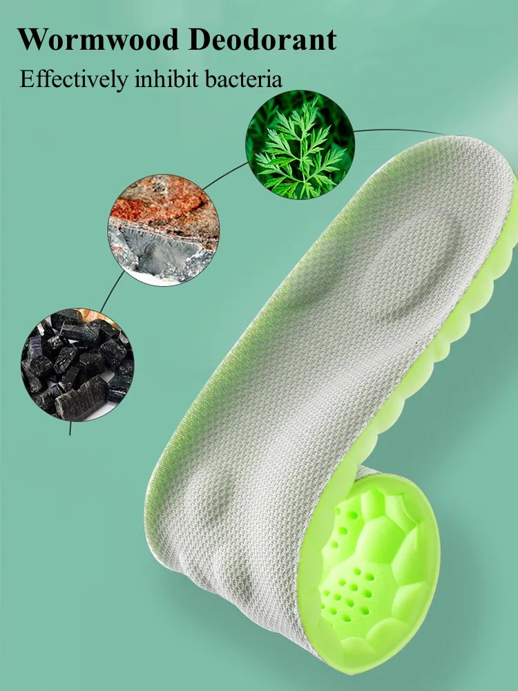 4D اللاتكس الأحذية الرياضية النعال سوبر لينة عالية مرونة منصات الأحذية المضادة للألم مزيل العرق وسادة قوس دعم القدم نعل 1 زوج