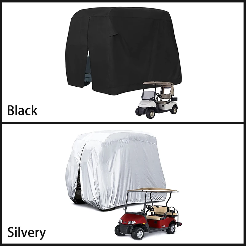 2 Colors 2/4 Passenger Seat With Zipper Car Cover Sunshade Waterproof Dustproof Sightseeing Car Cover For Golf Car