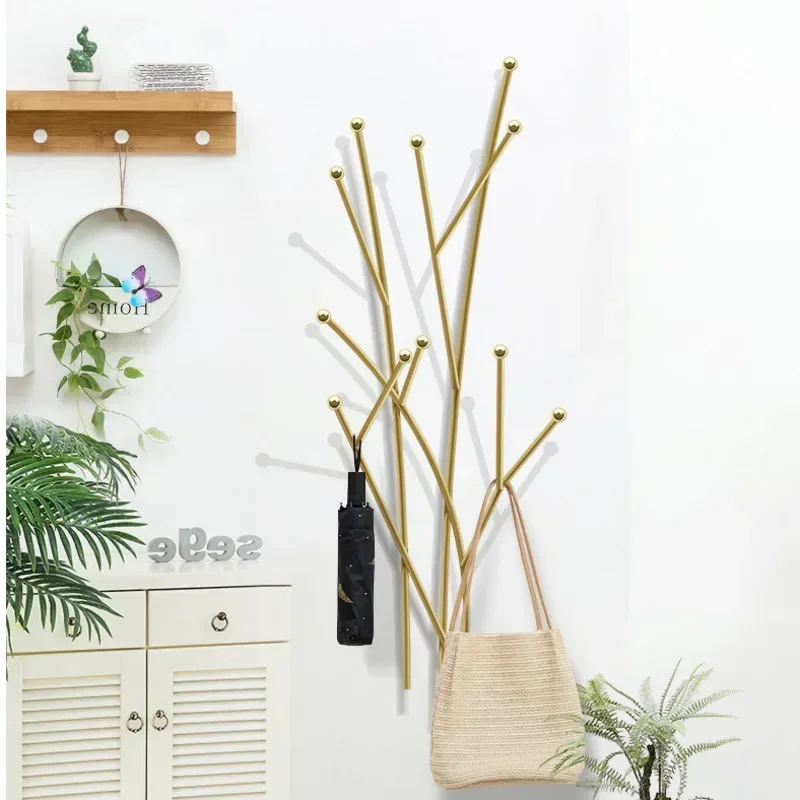 Light Luxury Porch Coat Rack Creative Bathroom Wall Hanging Towel Hook Simple Living Room Bedroom Clothes Hanger Organizer