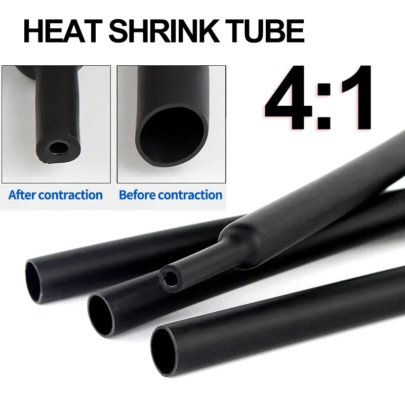 4:1 Heat Shrink Tube with Glue Double Wall Adhesive Lined Wire Waterproof Marine Grade Heated Shrinking Wrap