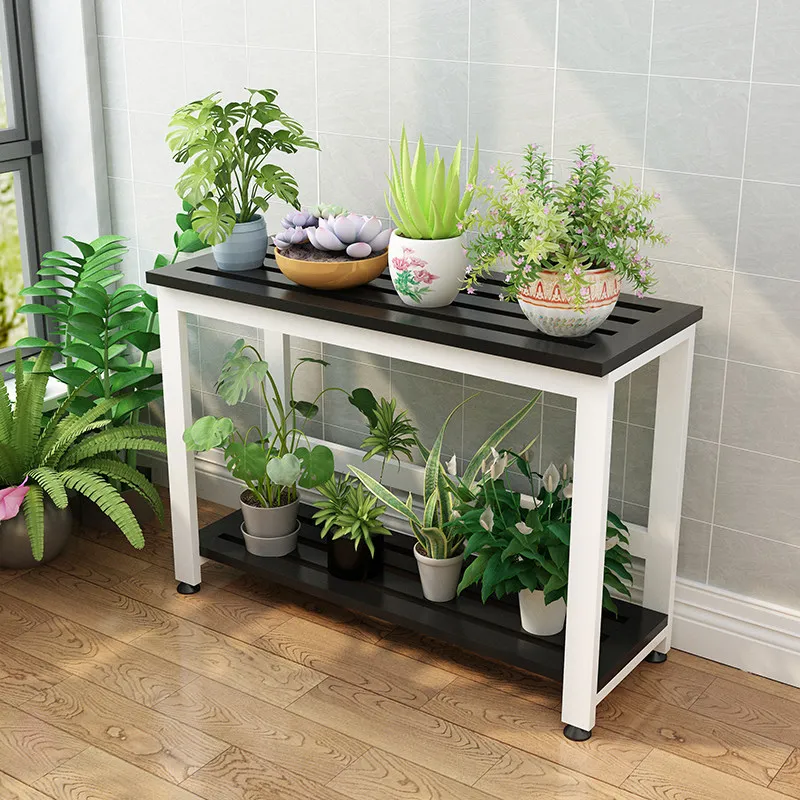 Full wrought iron outdoor flower stand waterproof and anti-corrosion home user outdoor air conditioning shelf display rack