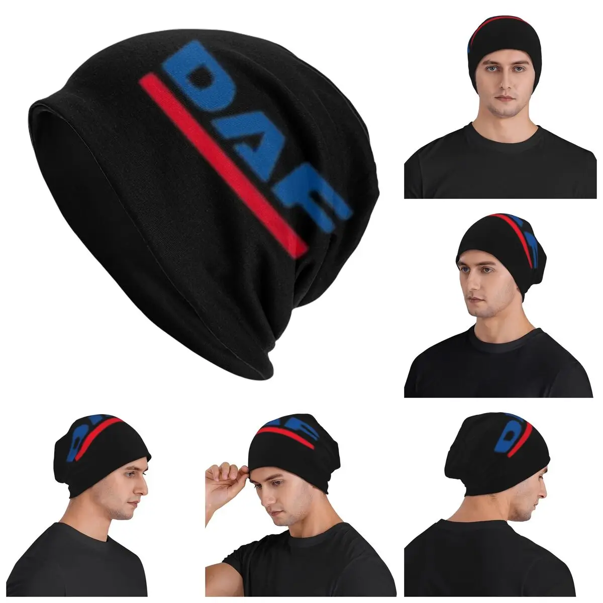 

DAF Logo Warm Knitted Cap Hip Hop Bonnet Hat Autumn Winter Outdoor Beanies Hats for Unisex Adult