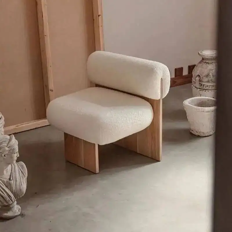 Comfortable Creative Recreation Single Nordic Chair Light Luxurious Sitting Room Sofa, Cafe Solid Wood Designers Chairs