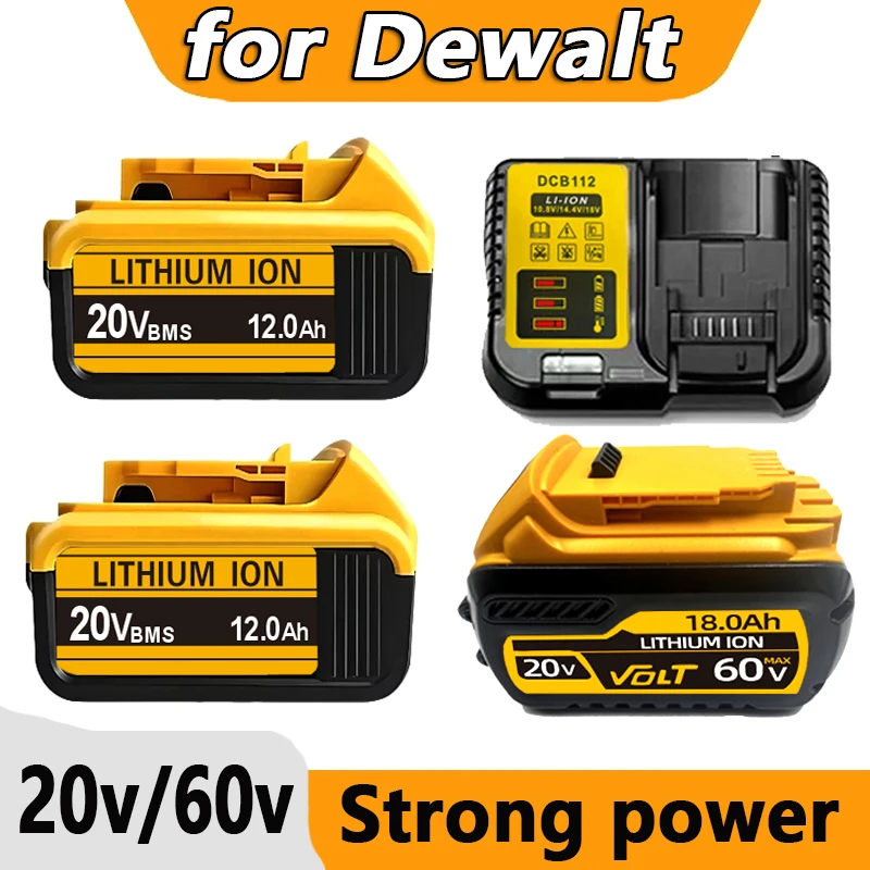 Big Fromotion 20V Li Ion Battery For Dewalt DCB606 DCB206 DCB200 MAX Power Tools 12-18AH  For Dewalt