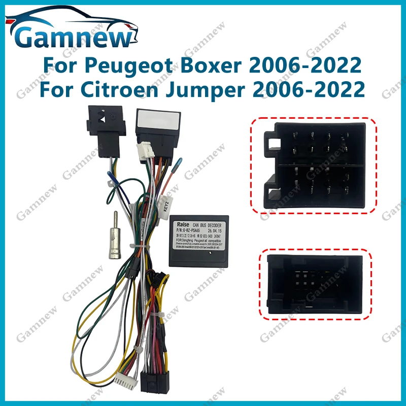 Gamnew 16Pin Car Wiring Harness Adapter Canbus Box For Peugeot Boxer 2 2006-2022 Citroen Jumper 2 2006-2022