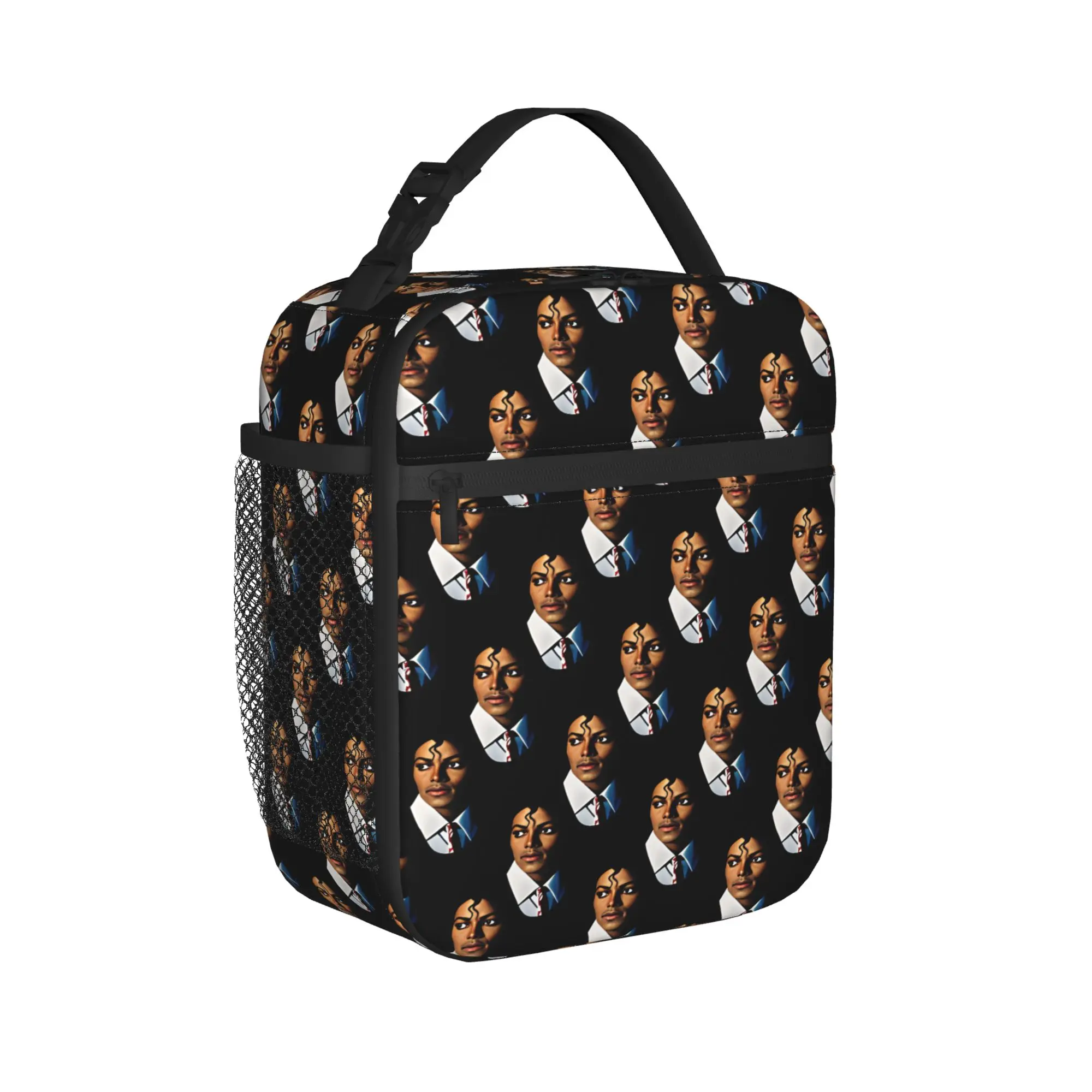 Michael Jackson King of Pop MJ Lunch Bag For Unisex Lunch Box Casual Travel Cooler Bag Portable Oxford Thermal Tote Handbags