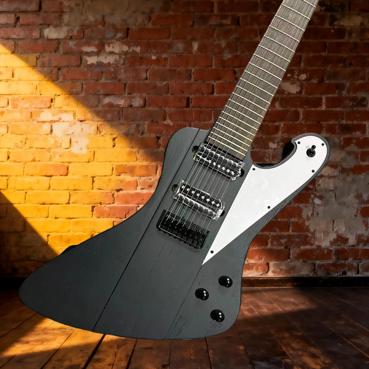 

Горячая распродажа: Электрогитара Fire-Bird, версия с корпусом из красного дерева, черная, 8-струнная, бесплатная доставка