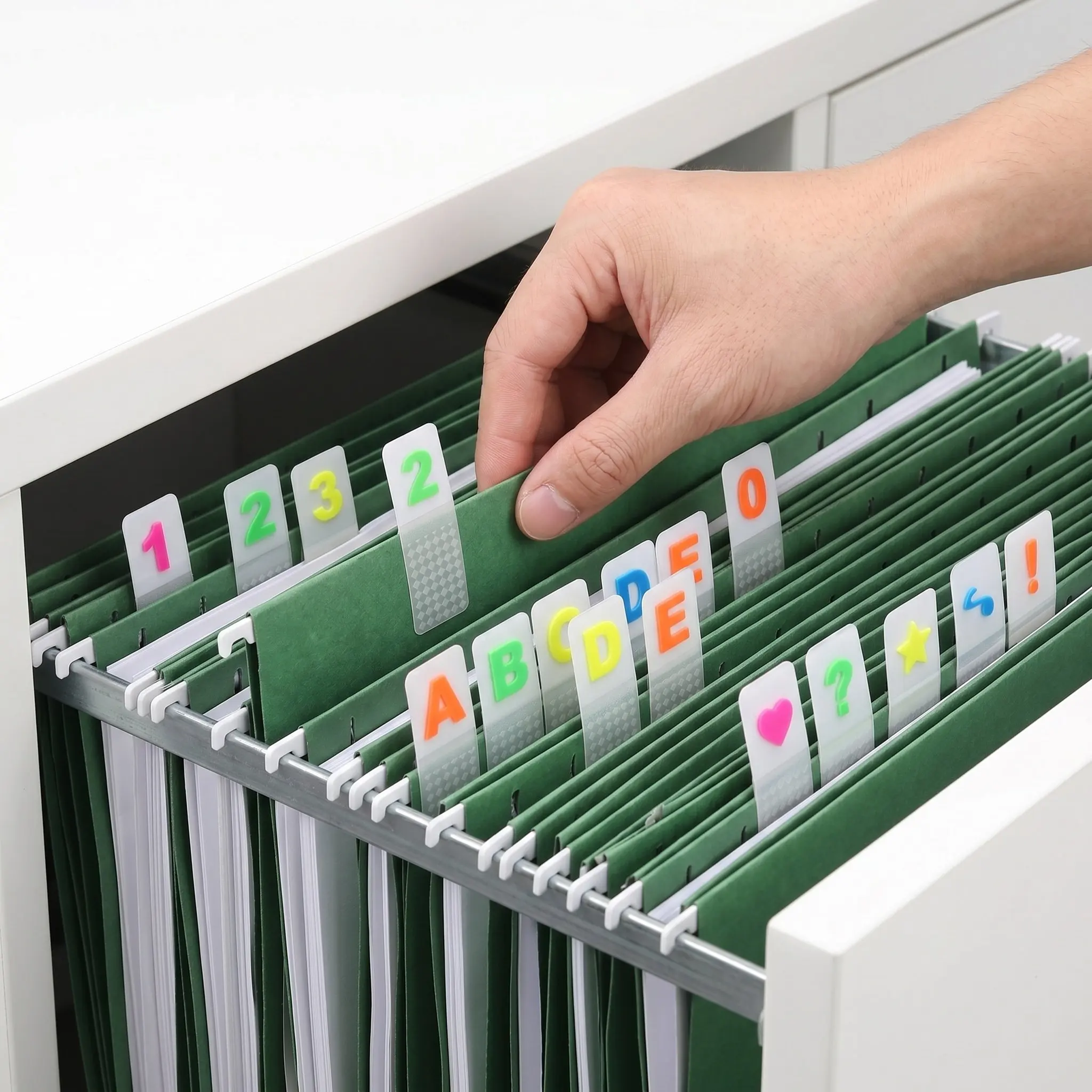 10Sets Clear Pet Sticky Index Tabs Letter Number File Stickers Labels Page Markers for Binders Notebooks Books