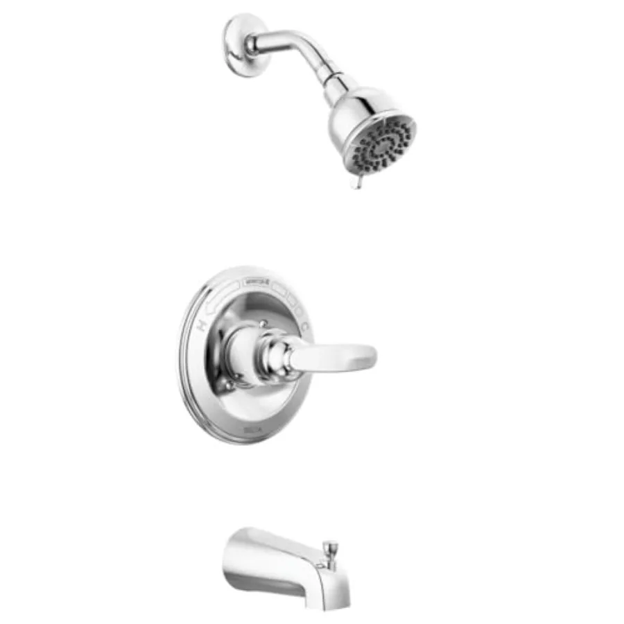 

Foundations 13 Series 2-Spray Bathtub and Shower Faucet Set Chrome Shower Head and Handle Set Valve Trim Kit Chrome BT13410 Val