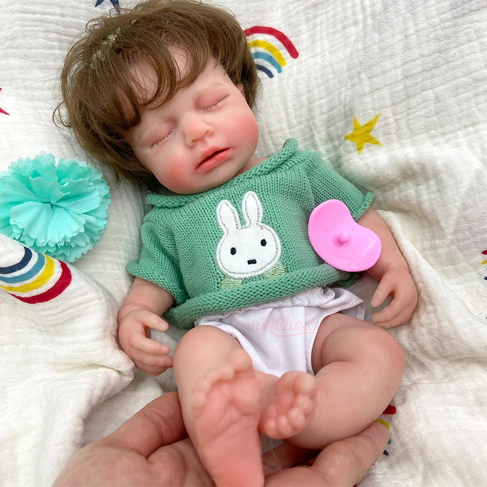 

12-дюймовая кукла-реборн Лулу из цельного силикона, мягкая, моющаяся, игрушка для девочек, подарок на Рождество