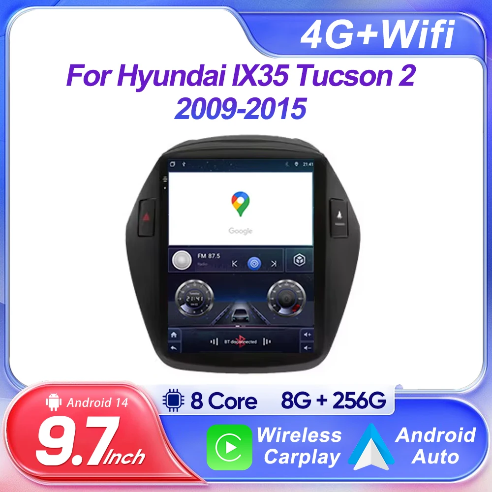 9.7 inch For Hyundai IX35 Tucson 2 2009-2015 Car Radio Android Auto Multimedia Video Player GPS Navigation 5G WIFI No 2din DVD