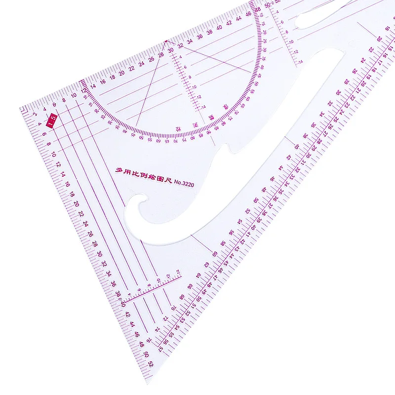 Triangular Scale Ruler for Clothing, Share 90 Degrees, 1Pc, 1: 3, 1: 4, 1: 5