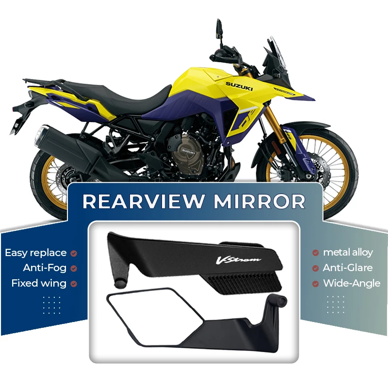 

For SUZUKI V-Strom V Strom DL650 DL 650 XT VStrom Upgrade Durable Alloy Folding Wind Wing Motorcycle Rear View V-Strom Mirror