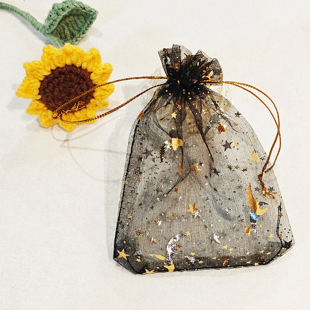 25/50/100 stücke Mond Sterne Organza Geschenk Beutel Mehrfarbige Schmuck Geschenke Beutel Für Hochzeit Party Süßigkeiten Tasche schmuck Verpackung Großhandel
