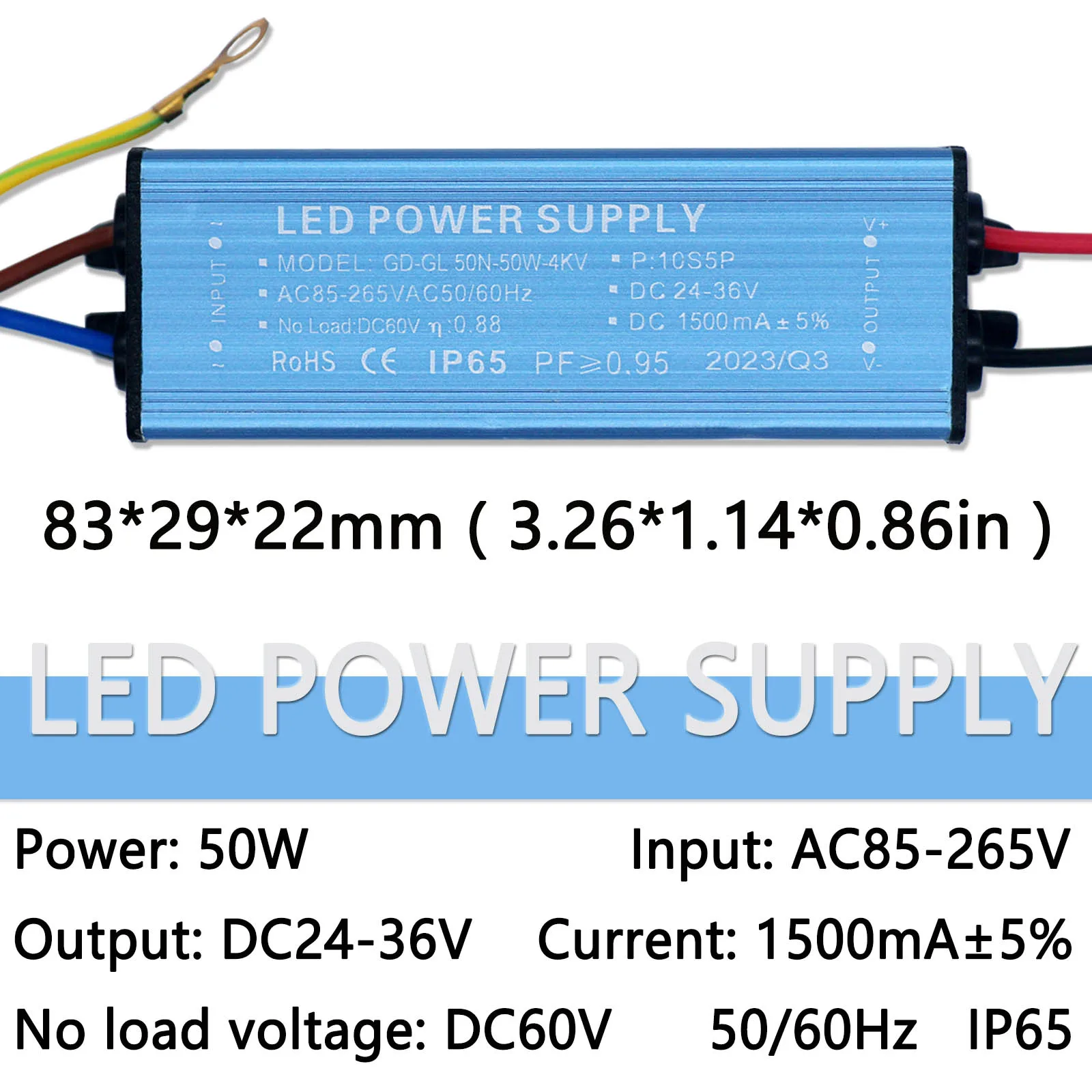 LED Driver 12W 20W 30W 50W DC24-42V LED Constant Current Voltage Lighting Transformer 300mA 600mA 900mA 1500mA for Floodlights