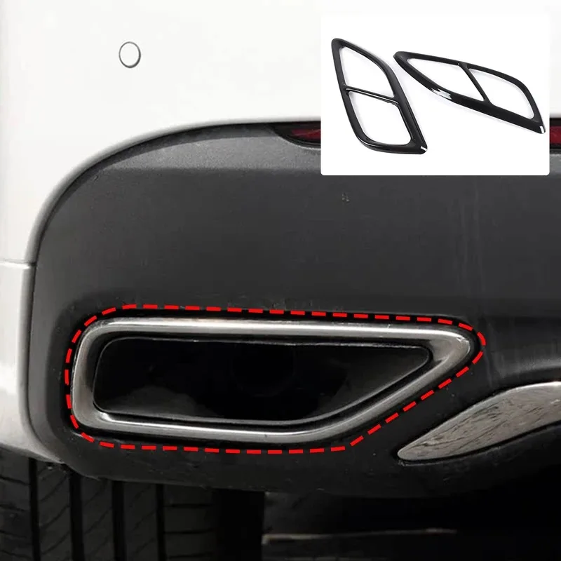 

Stainless Steel Rear Exhaust Muffler Tips Frame Trim Exhaust Pipe Cover Trim Car Accessories For Lincoln MKZ CD4 2017-2021