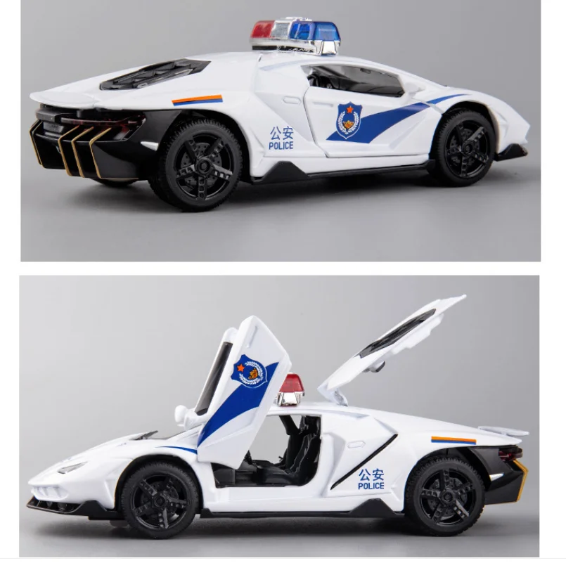 New 1:32 Police Toy Car Model Alloy Diecasts Toy Vehicles Car Metal  Simulation Pull Back Collection Kids Gift B089