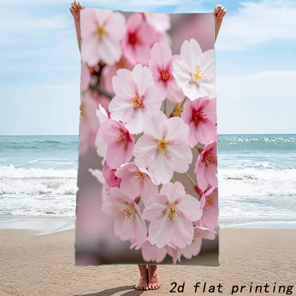 Aquatic Silhouette Pattern Microfiber Towel Quick Dry Large Bath Sheet for Vacation Spa Accessory