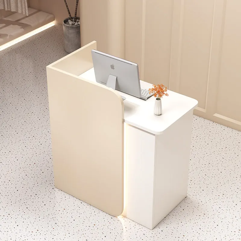 

Small Beauty Reception Desks Wood Minimalist Welcome Aesthetic Reception Desks Simple Modern Comptoire Accueil Office Furniture