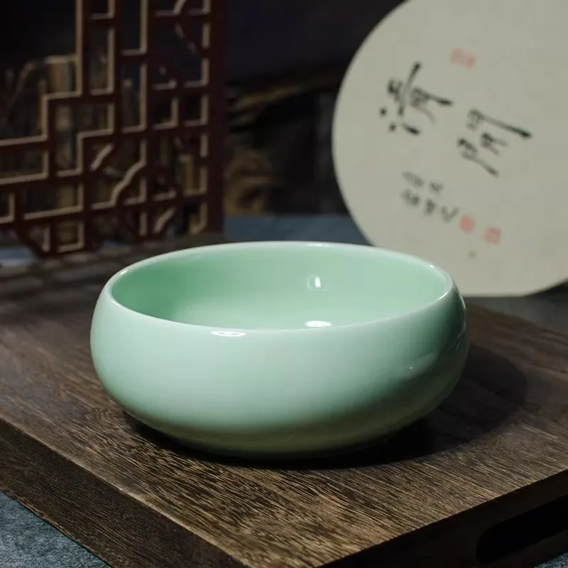 

Ceramic Brush Washer for Calligraphy & Chinese Painting, Porcelain Water Container for Traditional Desk Accessory