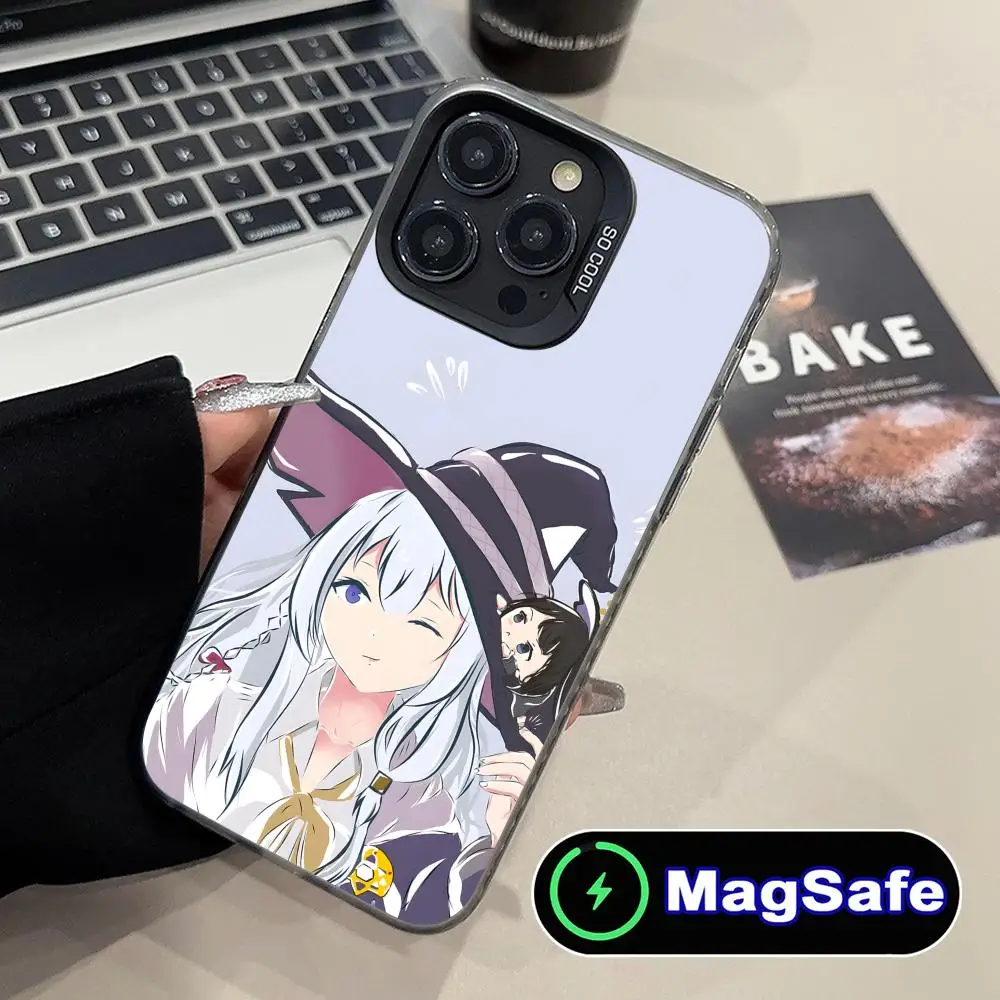 

Wandering Witch Elaina Saya Phone Case for iPhone 16 15 14 13 12 11 Pro Max Plus MagSafe Translucent Colour Printing Smartphone