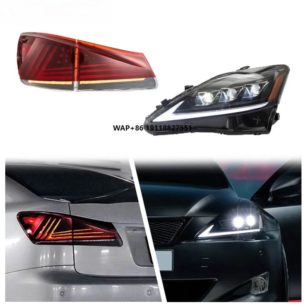 HETOP IS250 IS350 IS300 Headlight Taillight 2006-2013 Custom Set Sequential Turn Signal Headlamp Upgrade LED Tail Lamp for