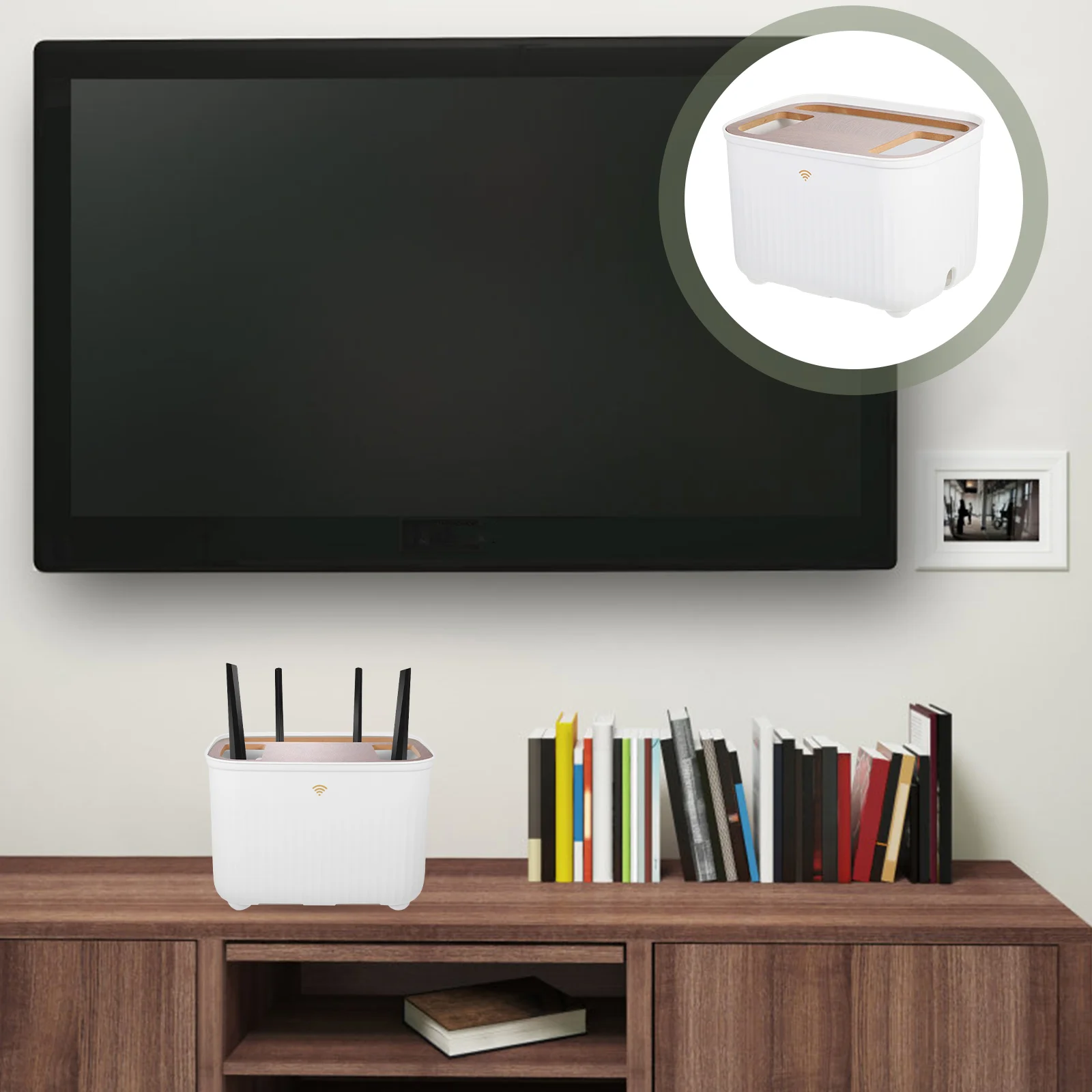 

Plastic Router Box Cable Container Electrical Cable Management Box router storage box plastic storage box