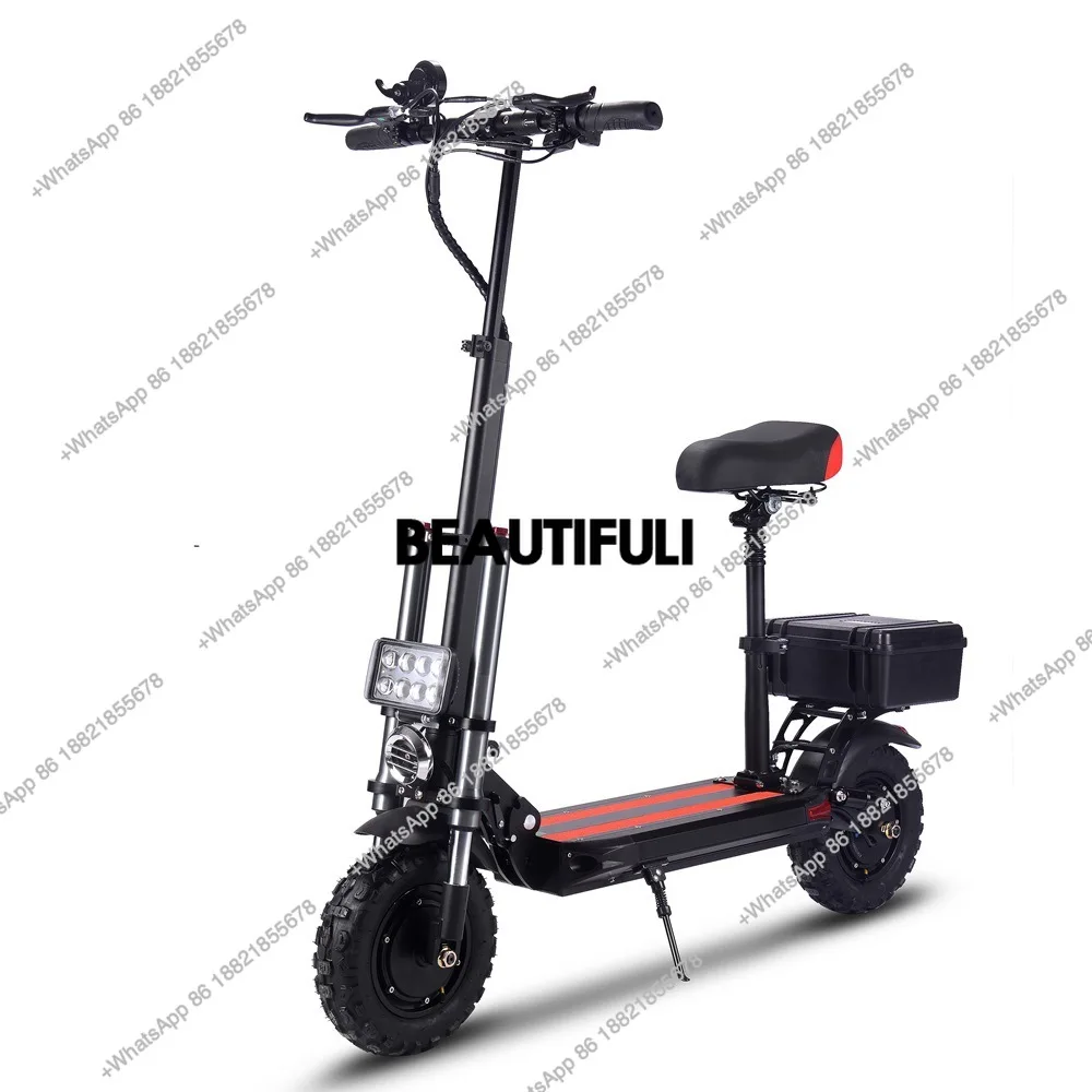 large shock absorption double spotlight off-road wide tire electric vehicle dual drive electric vehicle adult folding car