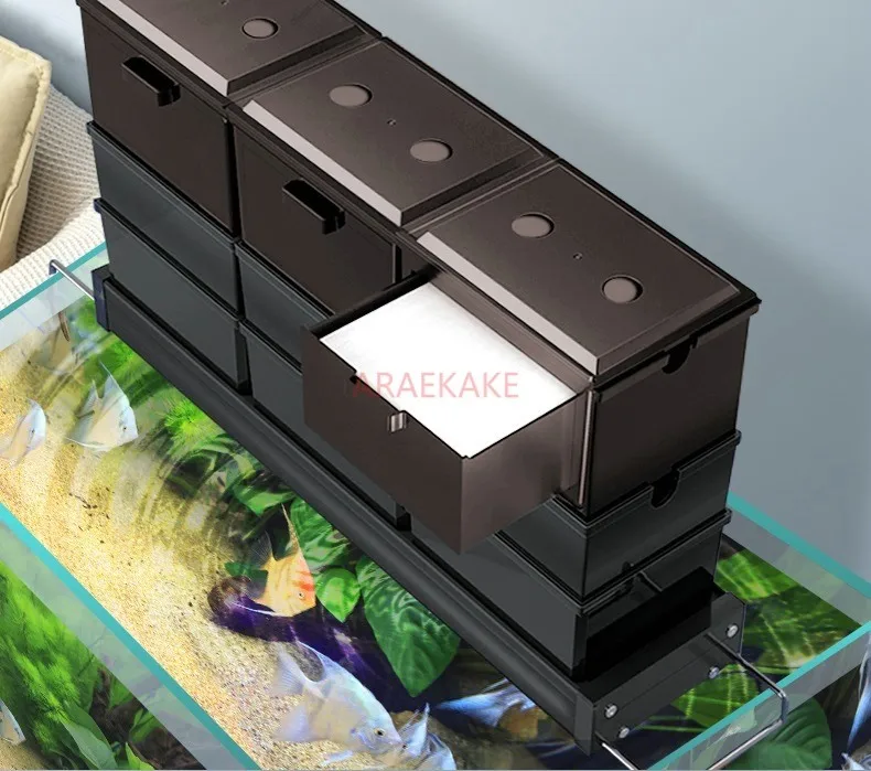 Fish tank filter drip box Rainwater filter on top of fish tank Aquarium tank Upper filter tank Drip tank Filter box