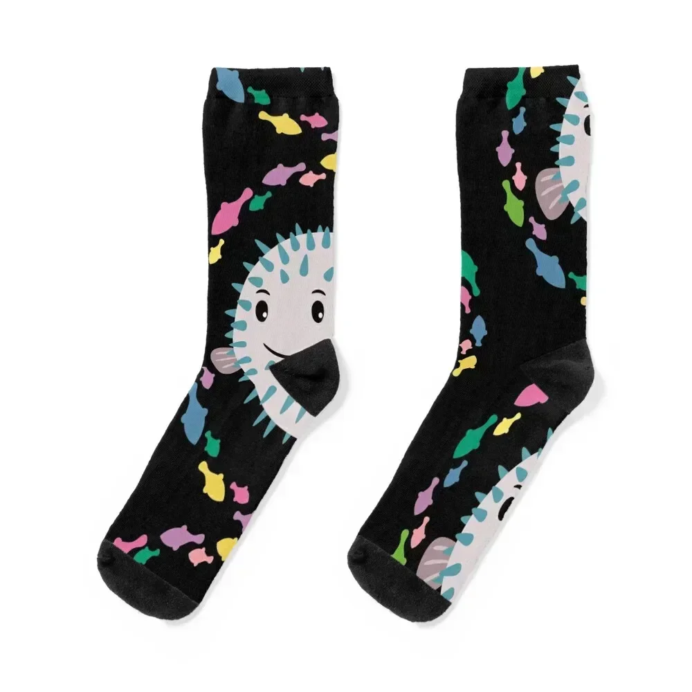 

Small prickly puffer fish Socks Thermal man winter FASHION men cotton high quality floor Male Socks Women's
