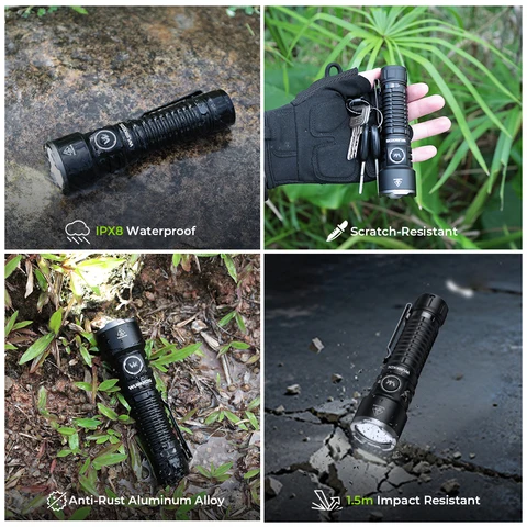 Фонарь Wurkkos TS28 EDC, 3200 люмен, алюминиевый, перезаряжаемый — внешний вид товара