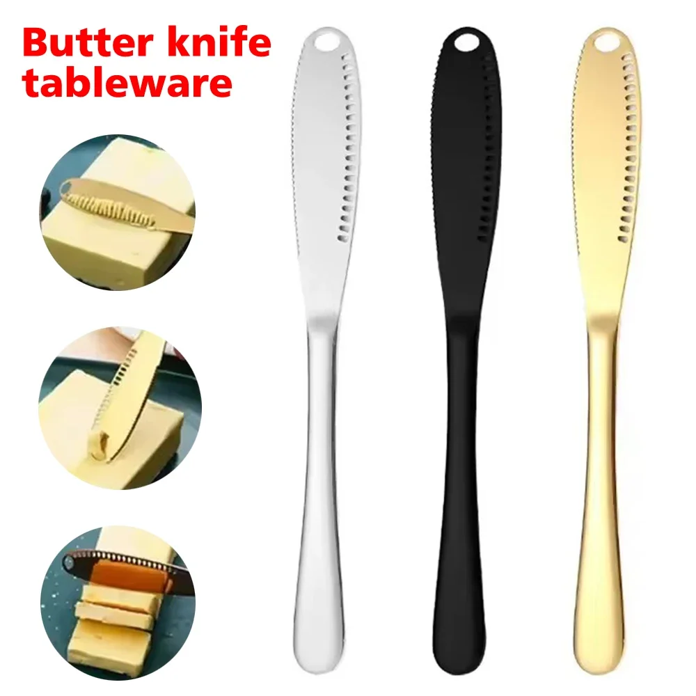 1PC Stainless Steel Butter Knife Tableware Cheese With Holes Spread Cream Knife Bread Jam Knife Cheese Cutter