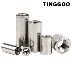 Tuerca de manga de junta de conector de acoplamiento redondo de acero inoxidable 304, 1/2/5 piezas, M3, M4, M5, M8, M10, M12, M14, M16, A2,