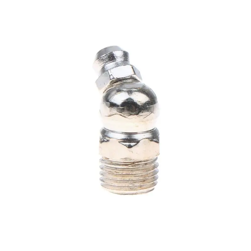 10 Stück M6 Eisen-Zink Hydraulik-Schmiernippel-Armaturen 45-Grad-Winkel-Schmiernippel-Armaturen mit Staubschutzkappen – Detail 9