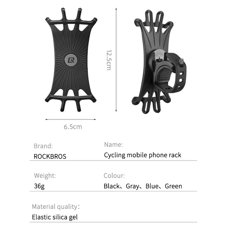ROCKBROS Universelle Motorrad- und Fahrrad-Handyhalterung, Stoßfeste Silikon-Halterung für Radfahren, MTB, GPS-Unterstützung – Detail 13