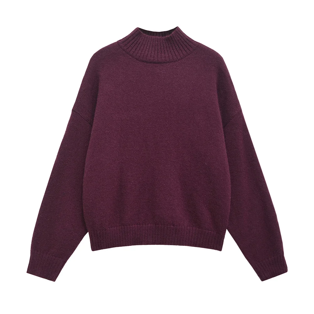 

loose high neck base sweater soft basic long sleeved knitted sweater autumn and winter new warm top