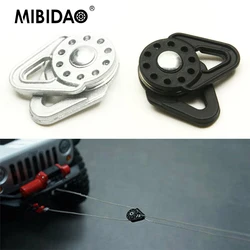 MIBIDAO Metal Alloy Heavy Duty Winch Pulley Snatch Block for Axial SCX10 TRX-4 D90 Tamiya 1/10 RC Car Truck Model Upgrade Parts