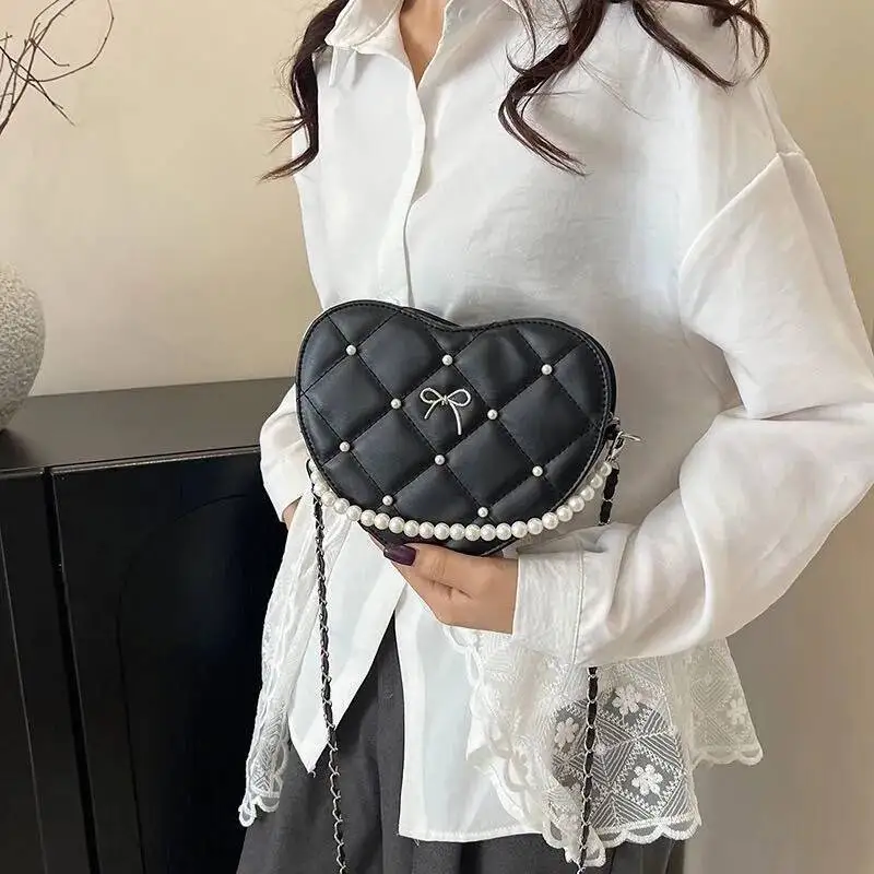 Bloom Sweet Cute Pink Crossbody Bags Women Haruku Heart Round Y2k Messenger Hot Girls Fairycore Aesthetic Mini Bag Purse