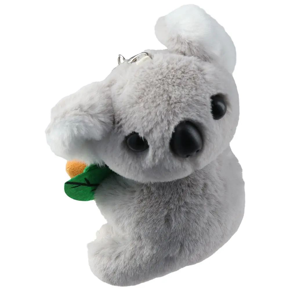 Attractive Lovely Fluffy Keychain PP Cotton Gray Koala Bear Keychain Small Animal Key Ring Decor for Miss