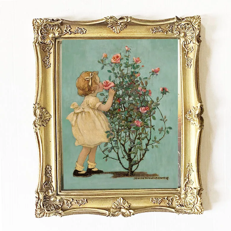 

Mutihome American French Retro Living Room 12-inch Picture Bedroom Background Wall Hanging Decorations Table Resin Photo Frame