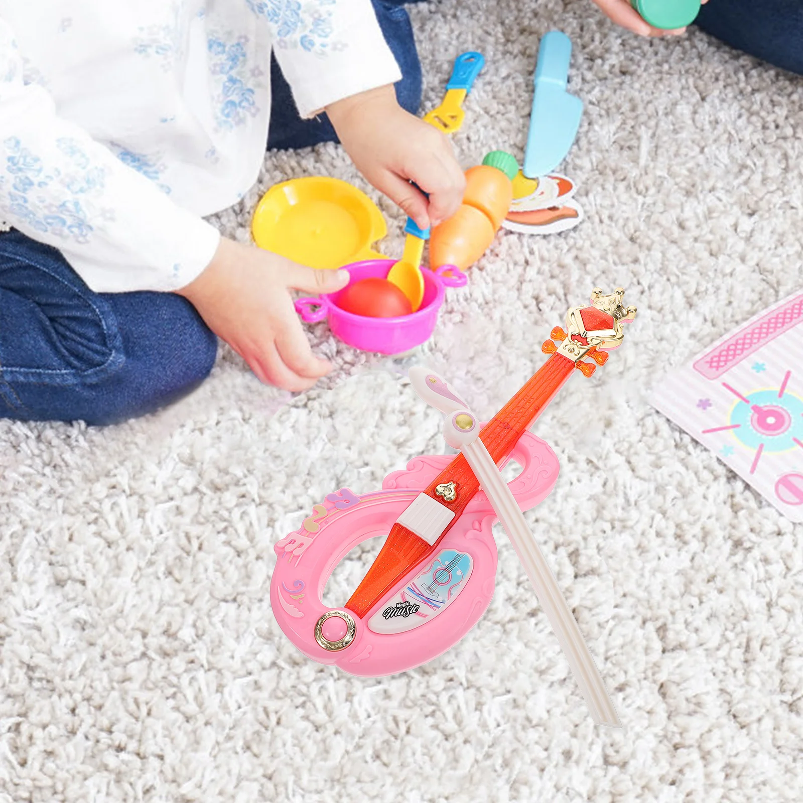 كمان صغير للتعليم المبكر، محاكاة واقعية قابلة للعب، آلة كمان موسيقية للمبتدئين لتعزيز الإبداع للأطفال