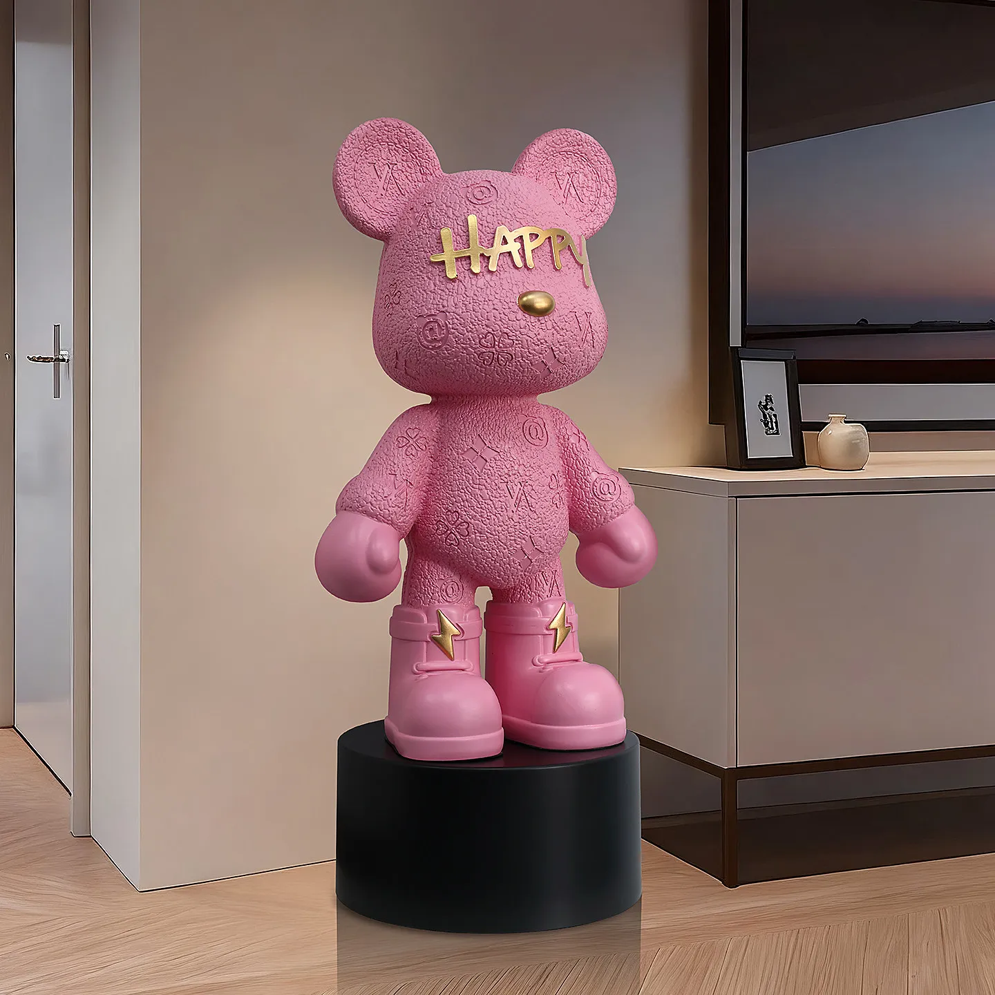 Large Block Bear Piggy Bank Floor Figurine Creative Home Decoration for Living Room Wine Cabinet TV Cabinet Decoration Crafts