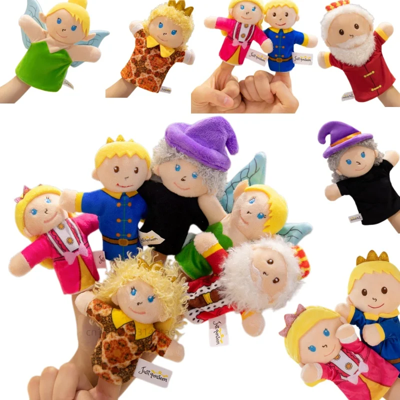 Kawaii Fairy Tale Kingdom Series Plush Hand Puppets Toys Prince Princess Finger Puppets Funny Children Game Props Xmas Gifts
