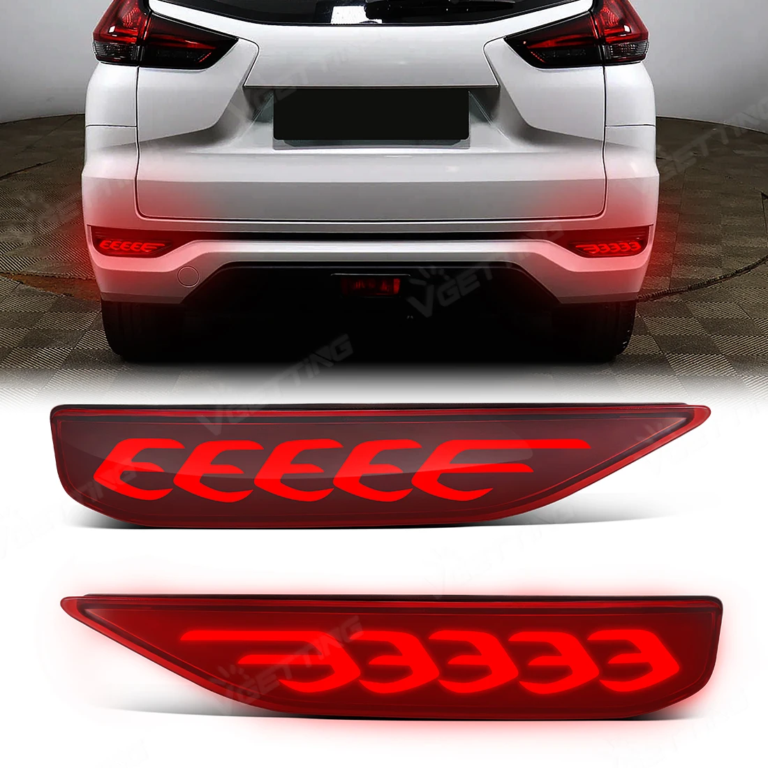 For Mitsubishi X Pander 2017 2018 2019 LED Rear Bumper Reflector Lights Dynamic Turn Signal Rear Tail Brake Running Lamps 12V
