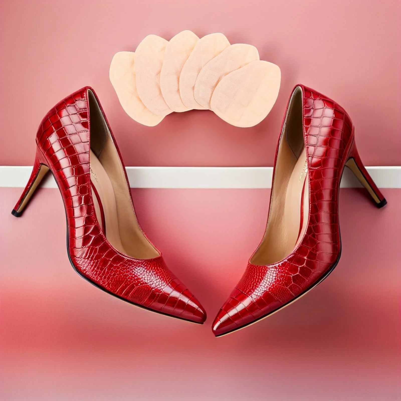 6Pairs High Heel Comfort Pad Inserts Forefoot Cushion Pads Women Non-Slip Reusable Half-Size Insoles Half Size Foot Pads