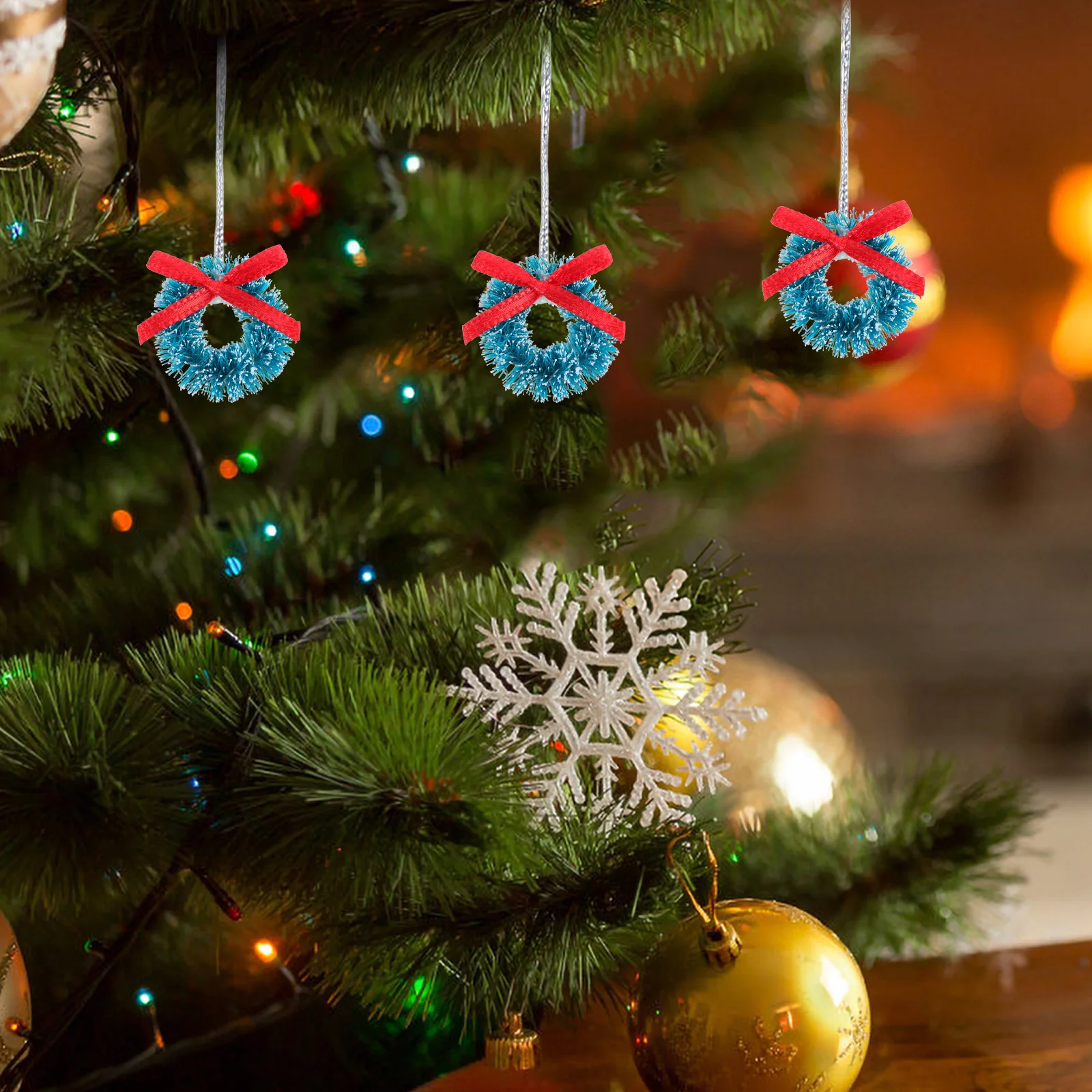 

30Pcs Mini Christmas Garland Bowknot Artificial Wreath Table Door Small Space Xmas Decoration Small Christmas Wreath