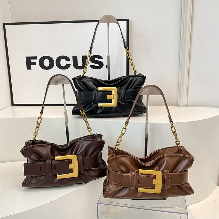 

2026 New Pleated Cloud Underarm Bag Large Capacity Tote Bag Daily Commute High Sense Fashion Medieval Single Shoulder Women