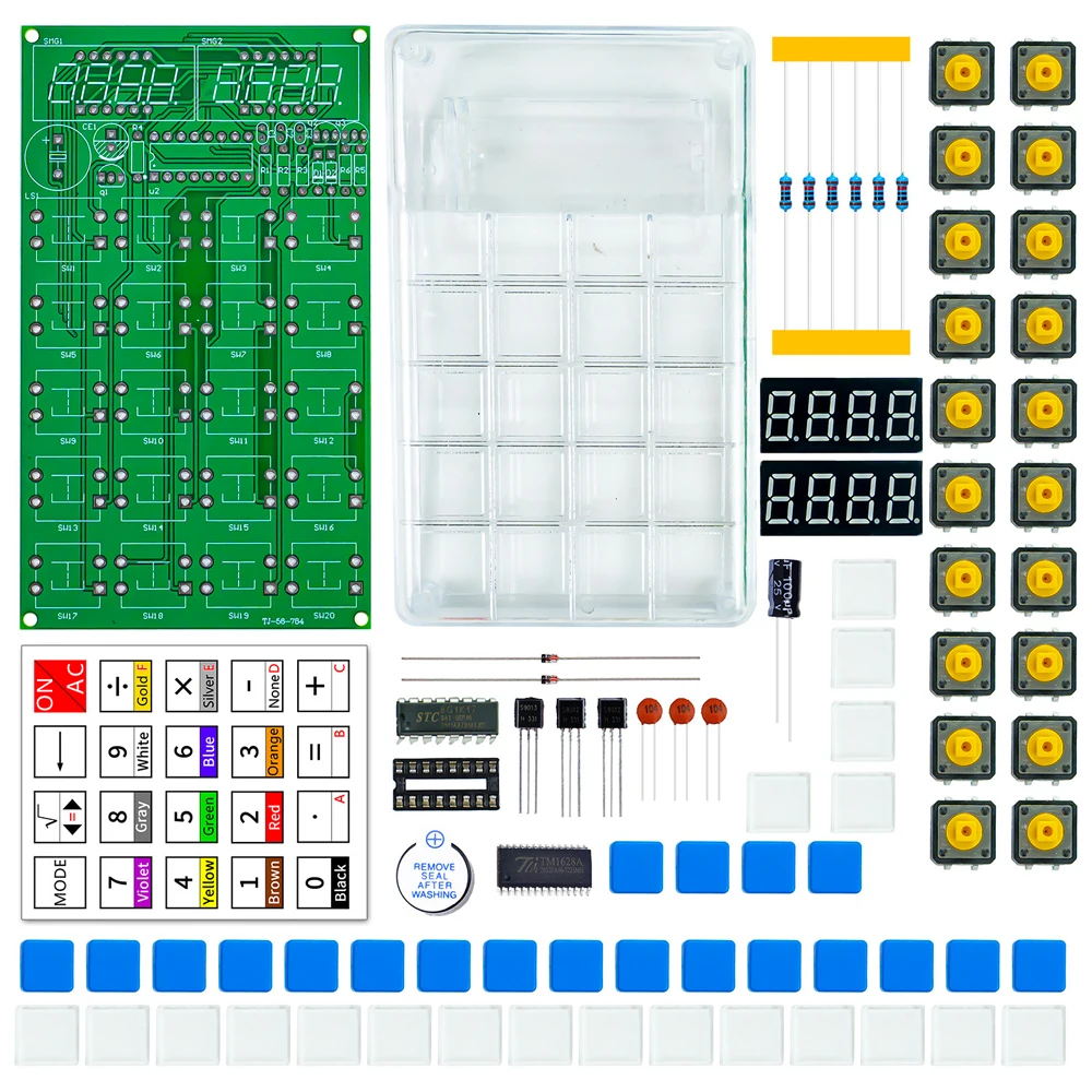 DIY Microcontroller Calculator Soldering Kit DIY Soldering Electronic Components Learning Spare Parts Tool Digital Calculator