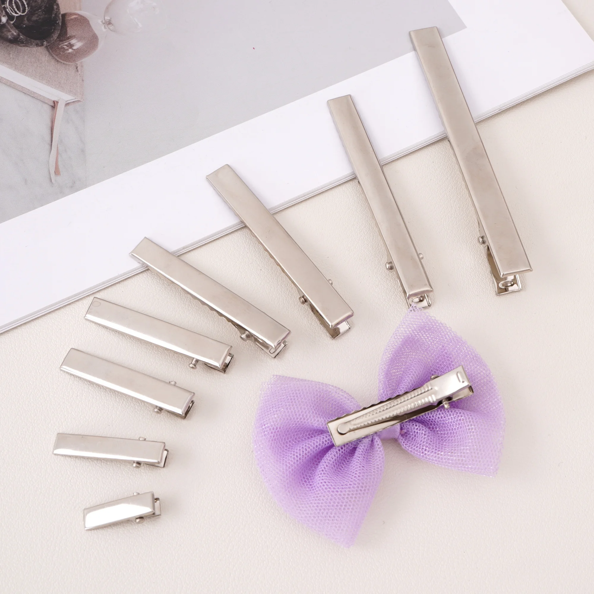 

5-20Pcs 2-9.8cm Iron Hair Clip with Teeth Flat Top Duckbill Clips for Daily Styling and DIY Hair Jewelry Making Accessories